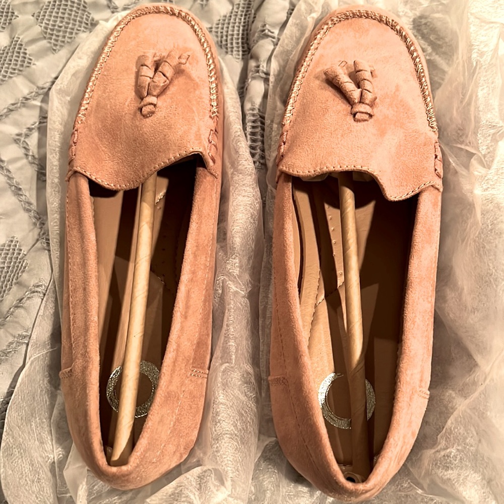 Pink loafers
